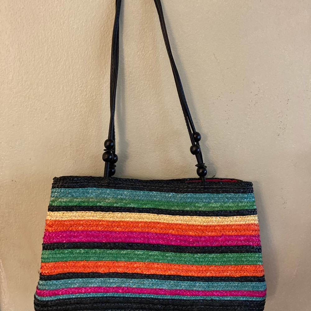Kim Rogers Straw shoulder bag multicolored.